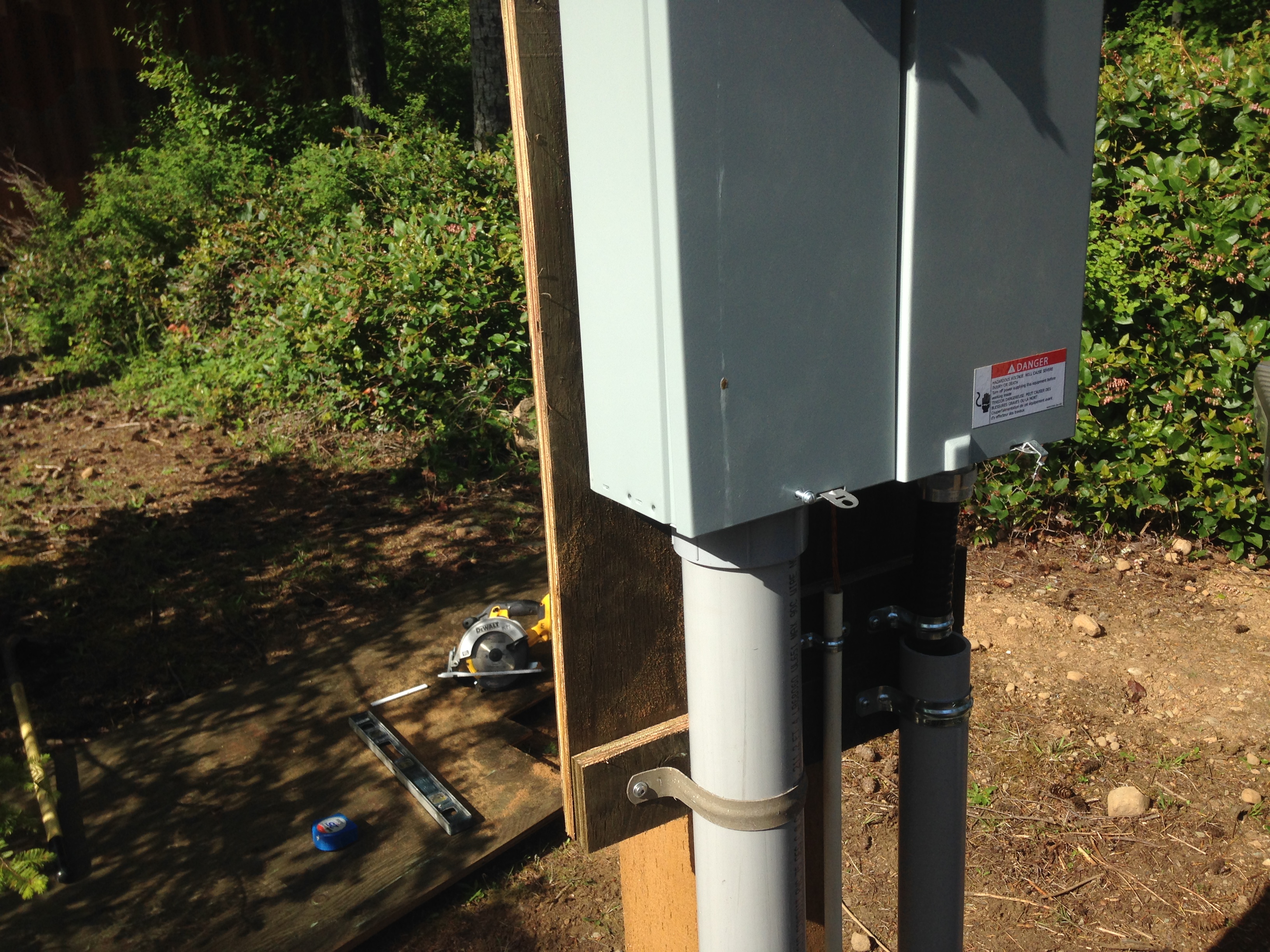 picture of a meter base - life as an electrician in the comox valley means installing new electrical services for secondary residences