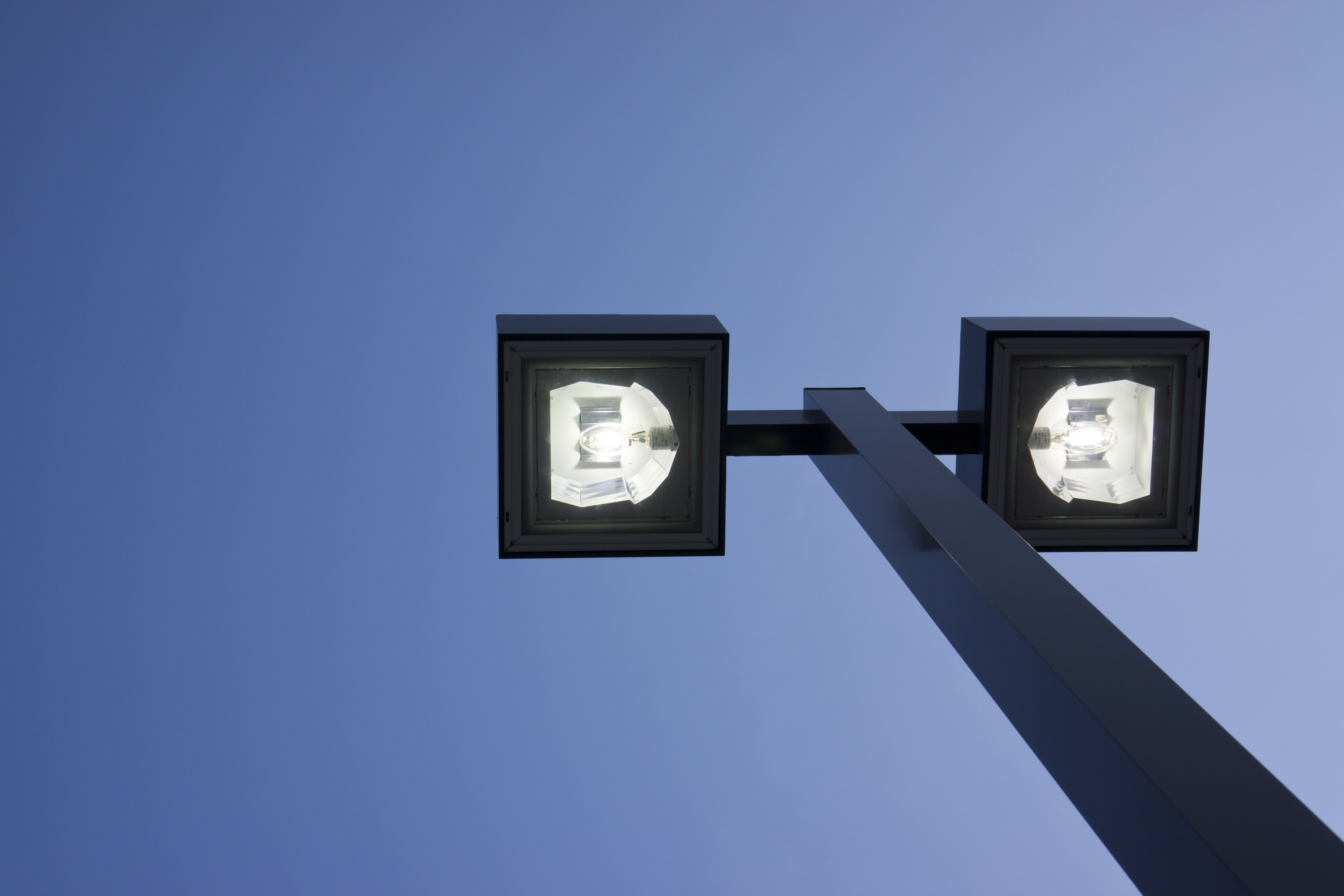 saving $50,000 with LED fixtures - picture of exterior LED pole lamps